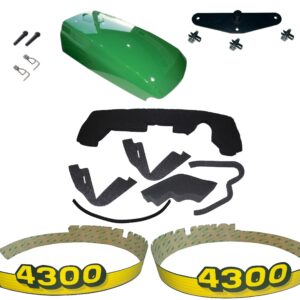 John Deere Upper Hood/Fuel Door Kit/Mounting Seal Kit/Decals & Catch 4300